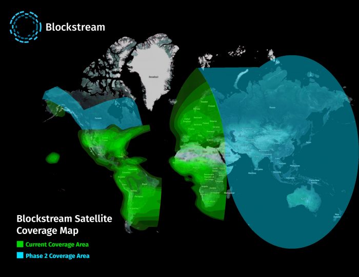 Blockstream Satellite Coverage